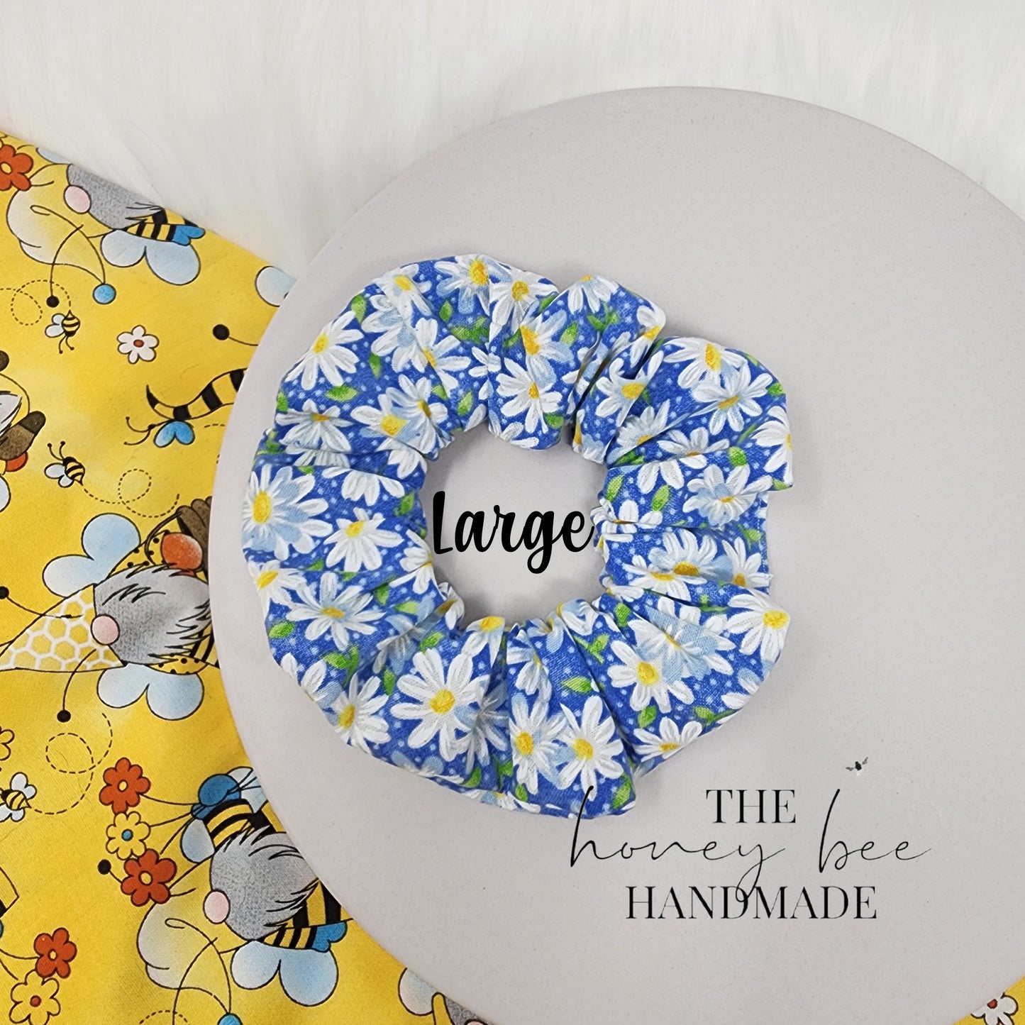 Blue Daisy Scrunchie