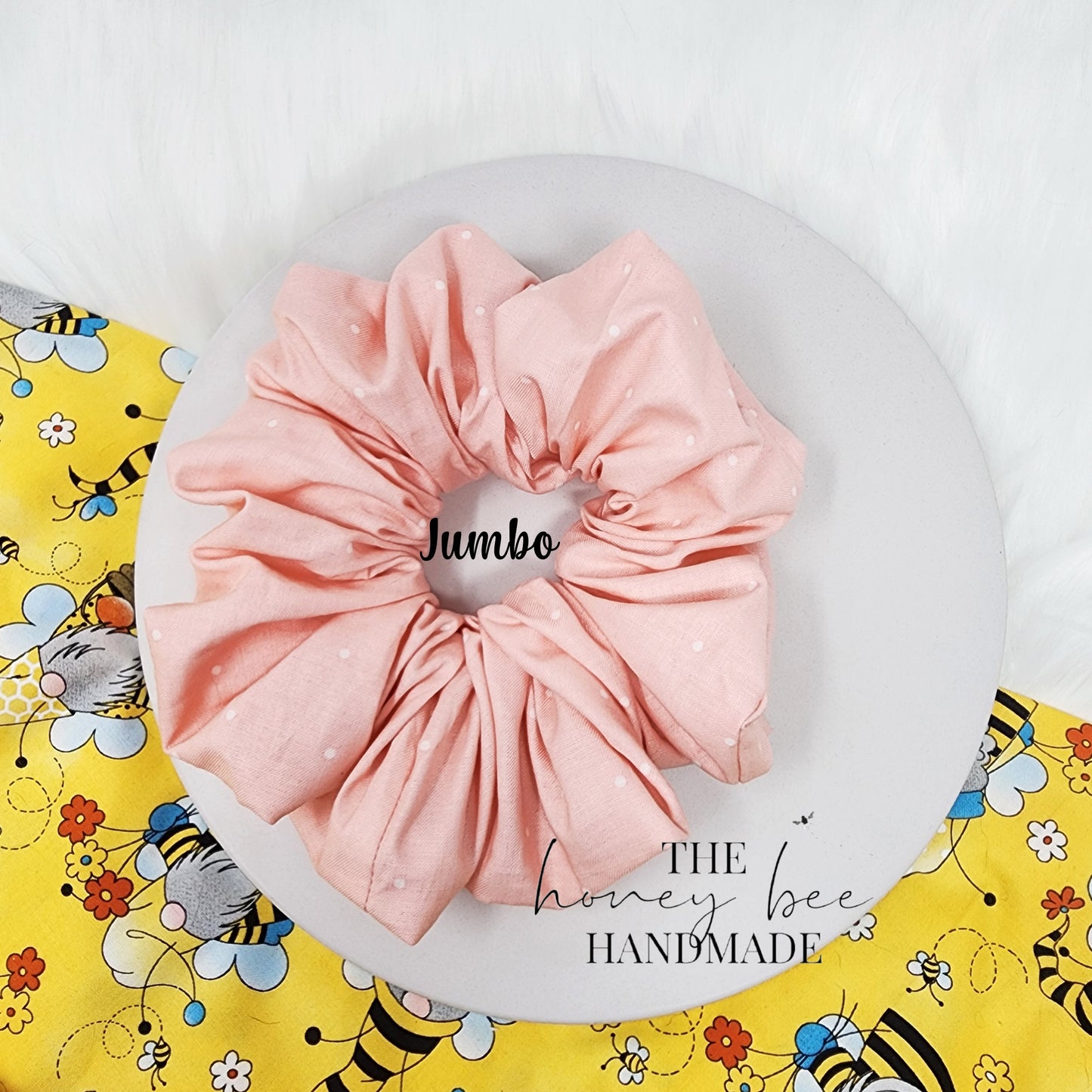 Pink with Tiny Dots Scrunchie