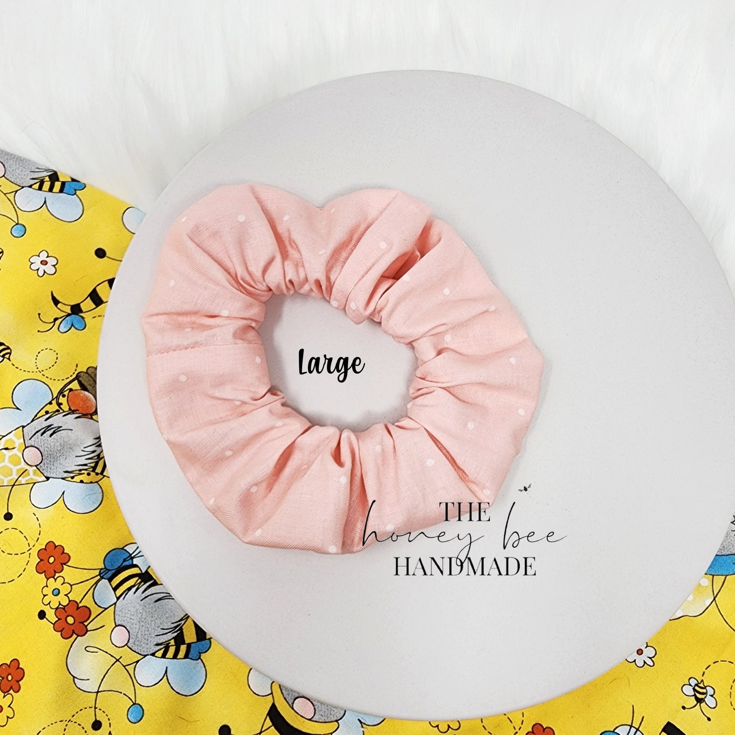 Pink with Tiny Dots Scrunchie