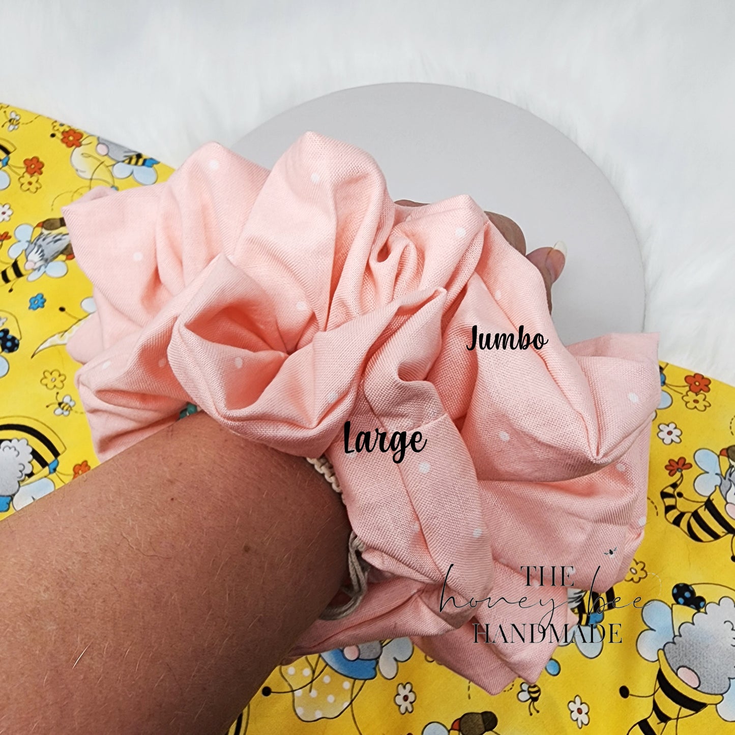 Pink with Tiny Dots Scrunchie