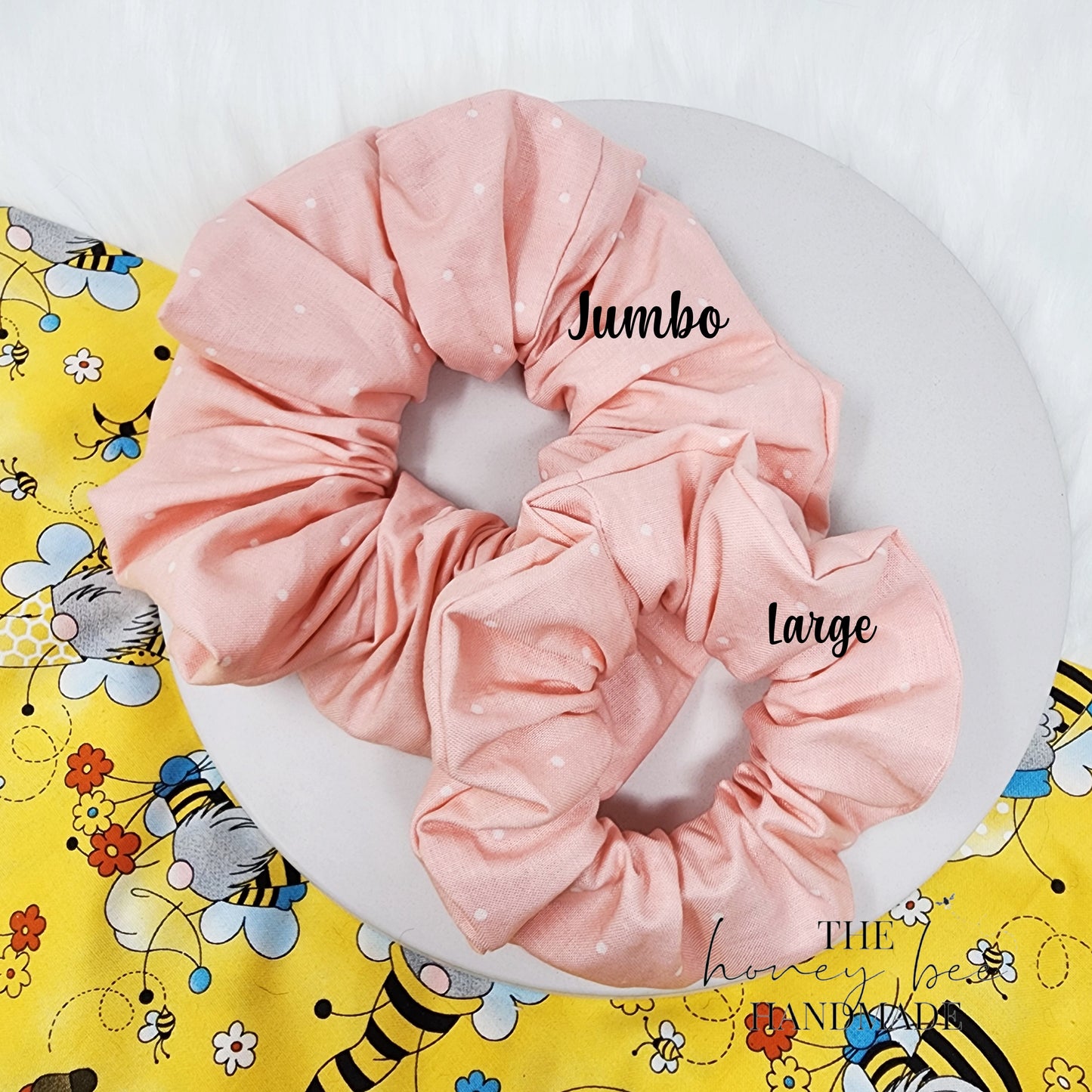 Pink with Tiny Dots Scrunchie