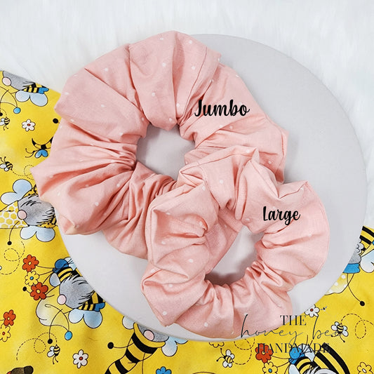 Pink with Tiny Dots Scrunchie