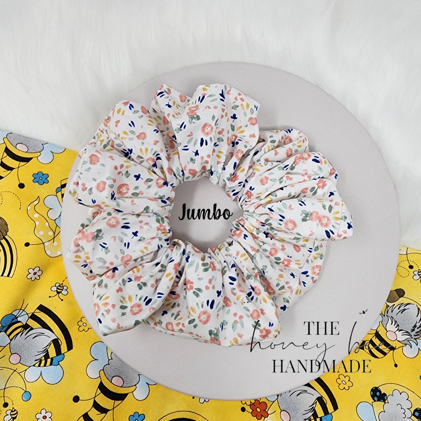 Watercolor Floral Scrunchie