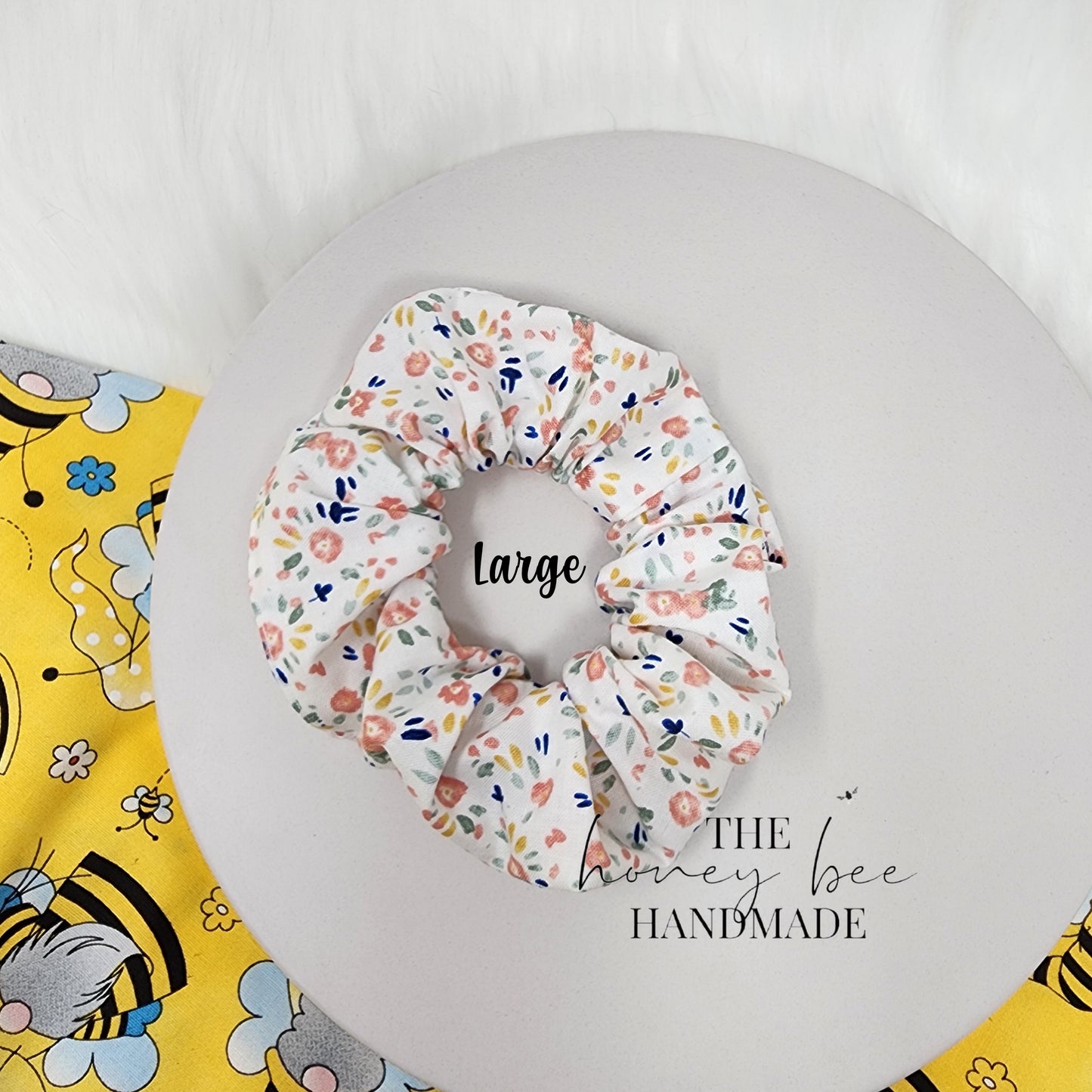 Watercolor Floral Scrunchie