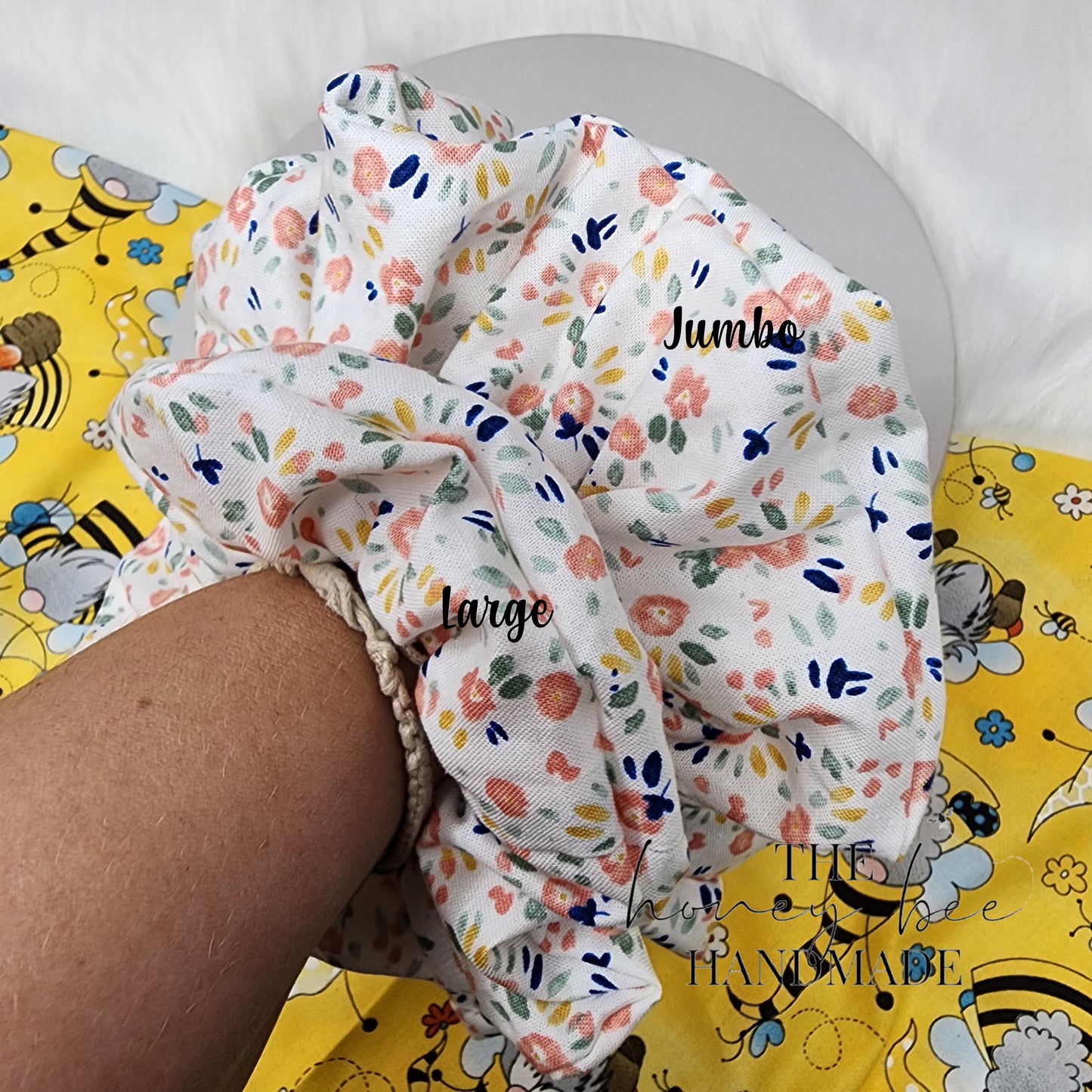 Watercolor Floral Scrunchie