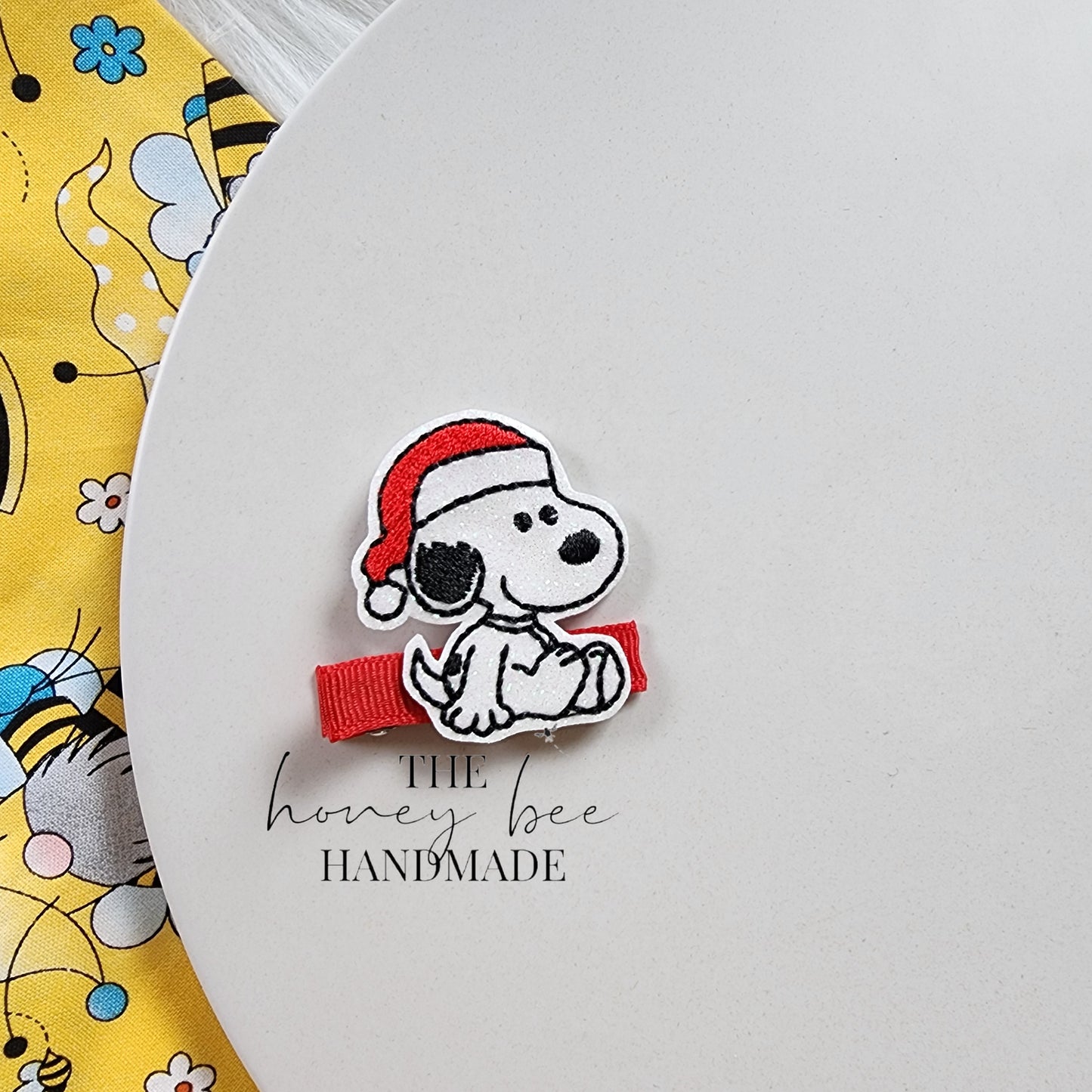 Santa Dog Feltie Hair Clip