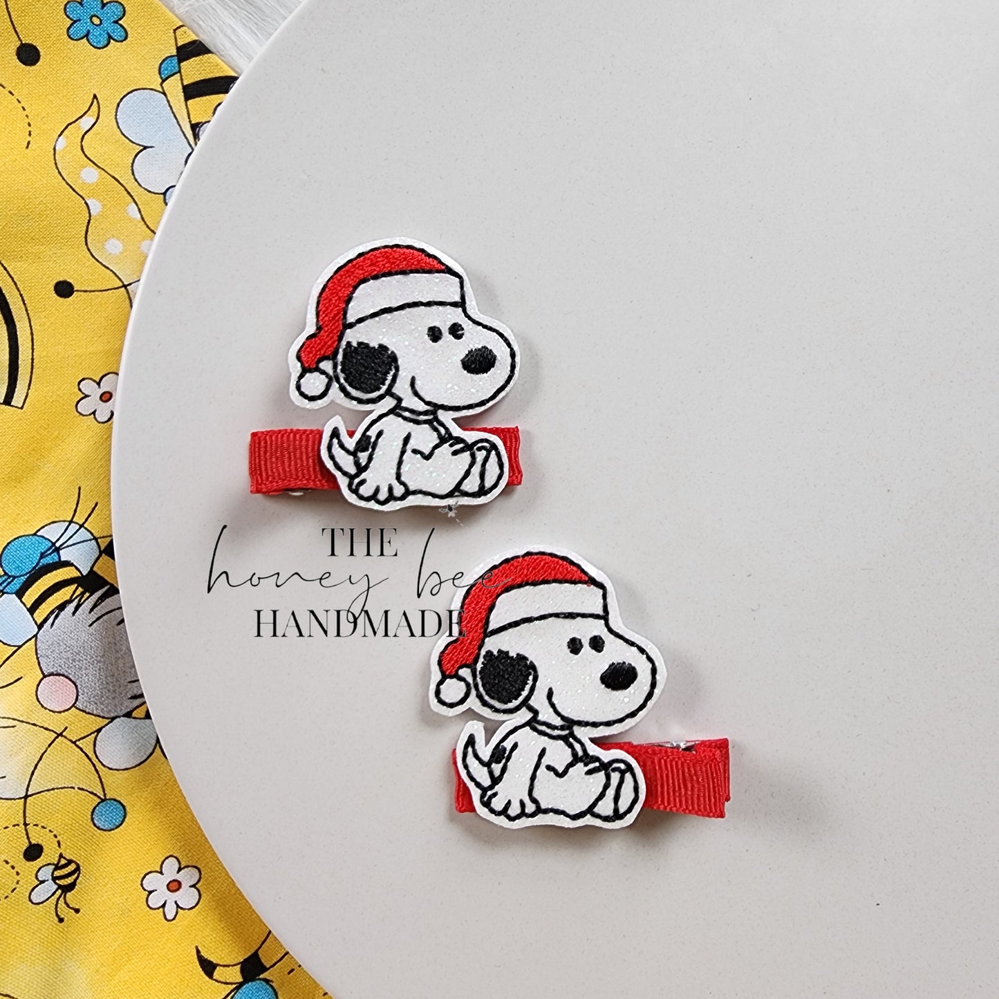 Santa Dog Feltie Hair Clip