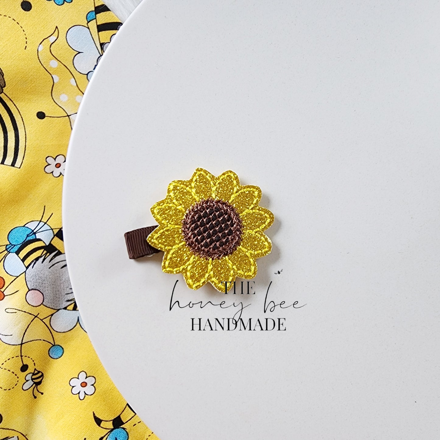 Glitter Sunflower Feltie Hair Clip