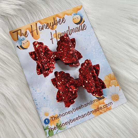 2.5in Red Glitter Piggy Set