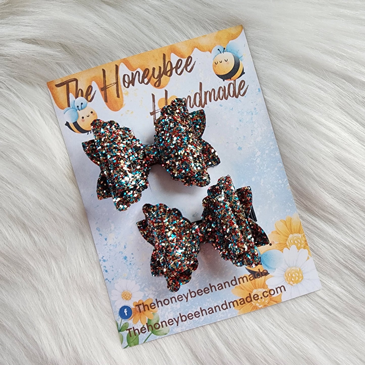 2.5in Blue Christmas Glitter Piggy Set
