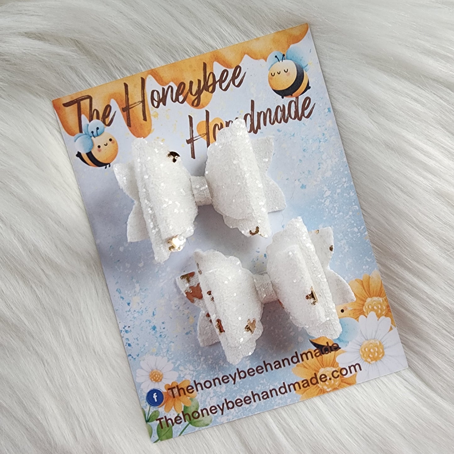 2.5in White Stars Glitter Piggy Set