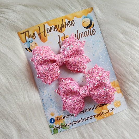 3in Pink Glitter Pinch Piggy Set