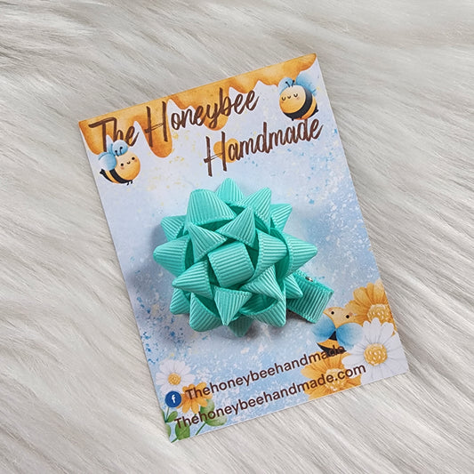 2in Aqua Mini Present Bow