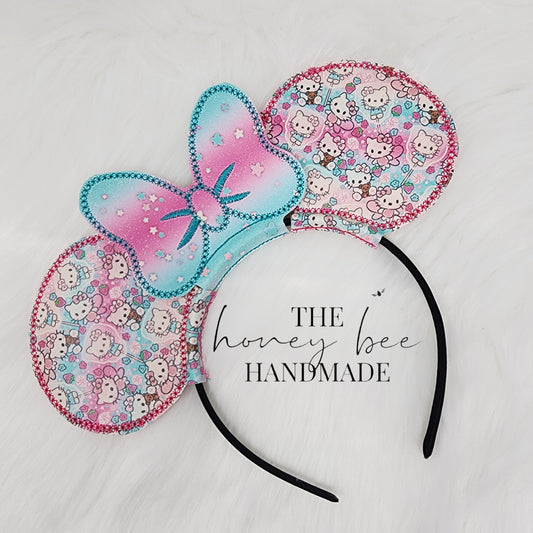Pink Kitty Mouse Ear Headband Slider