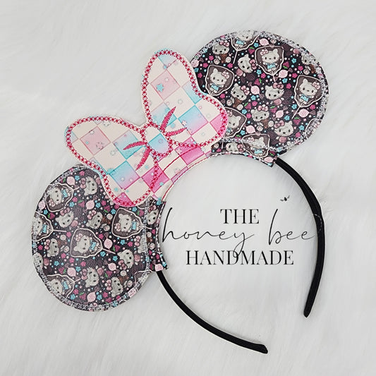 Black Kitty Mouse Ear Headband Slider