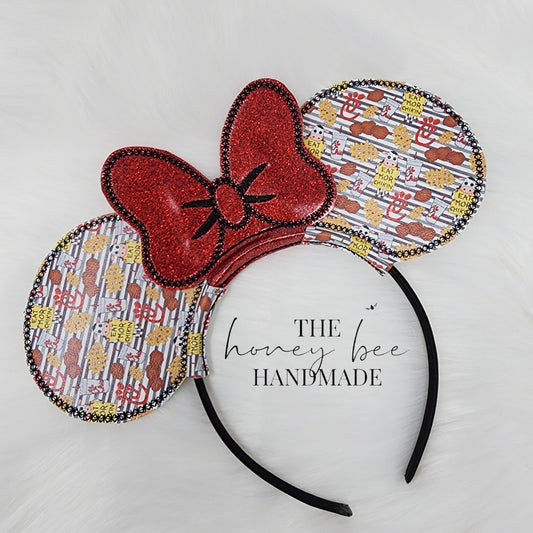 Eat More Chicken Mouse Ear Headband Slider