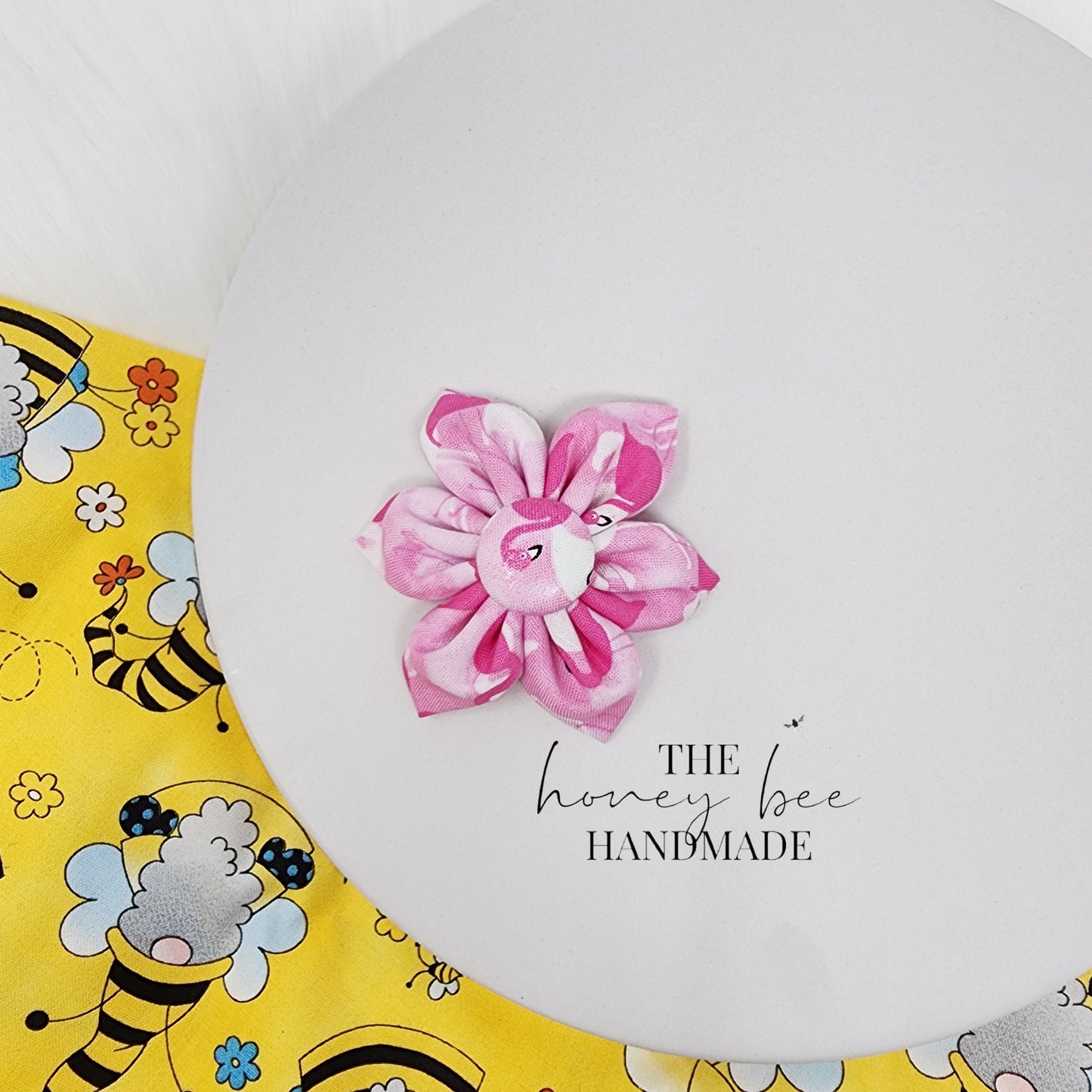 Pink Flamingos Fabric Flower Hair Clip
