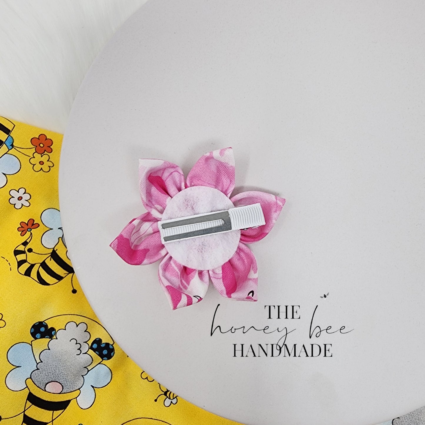 Pink Flamingos Fabric Flower Hair Clip