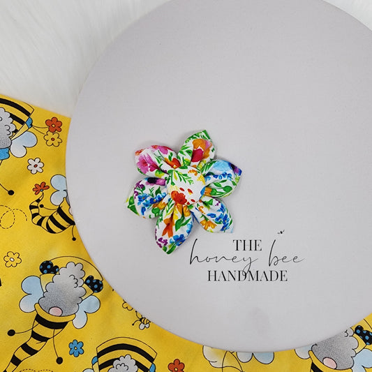 Bright Floral Fabric Flower Hair Clip