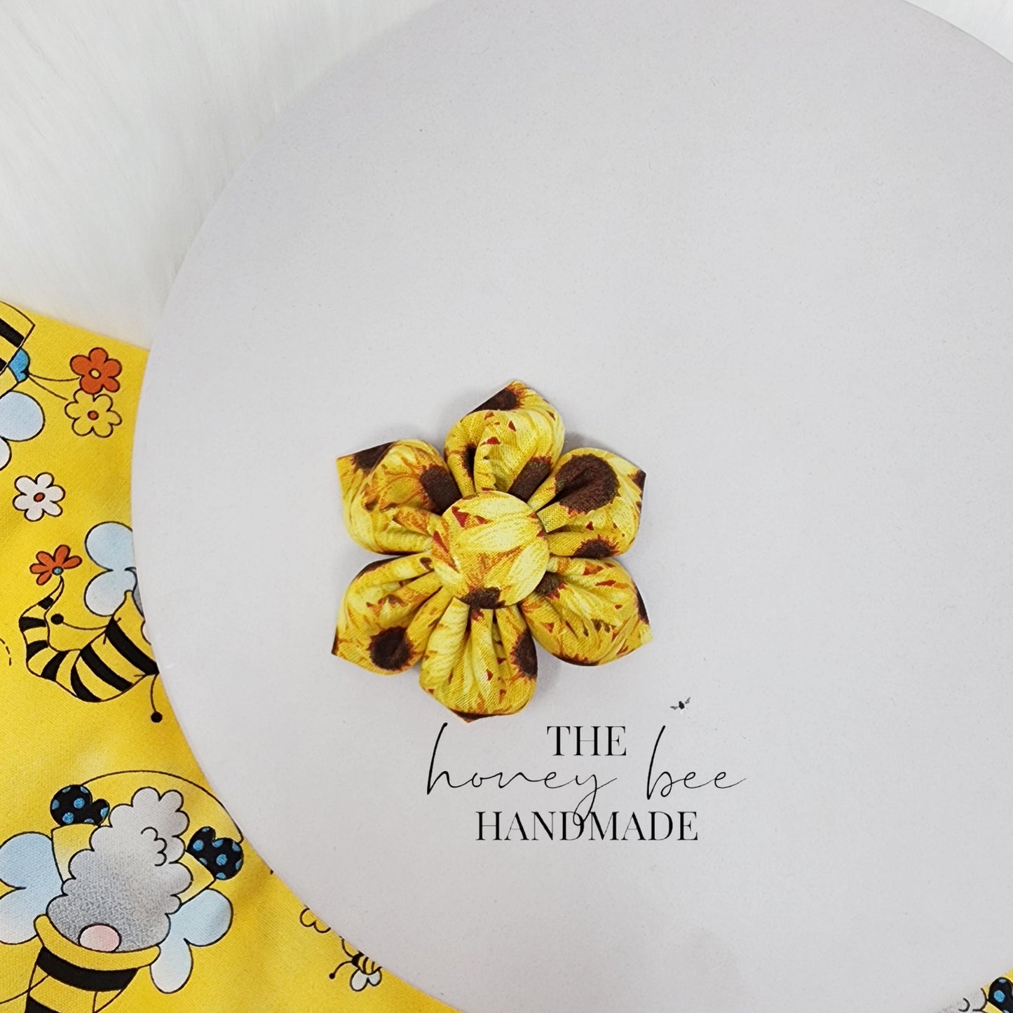 Sunflower Fabric Flower Hair Clip