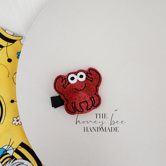 Glitter Crab Feltie Hair Clip