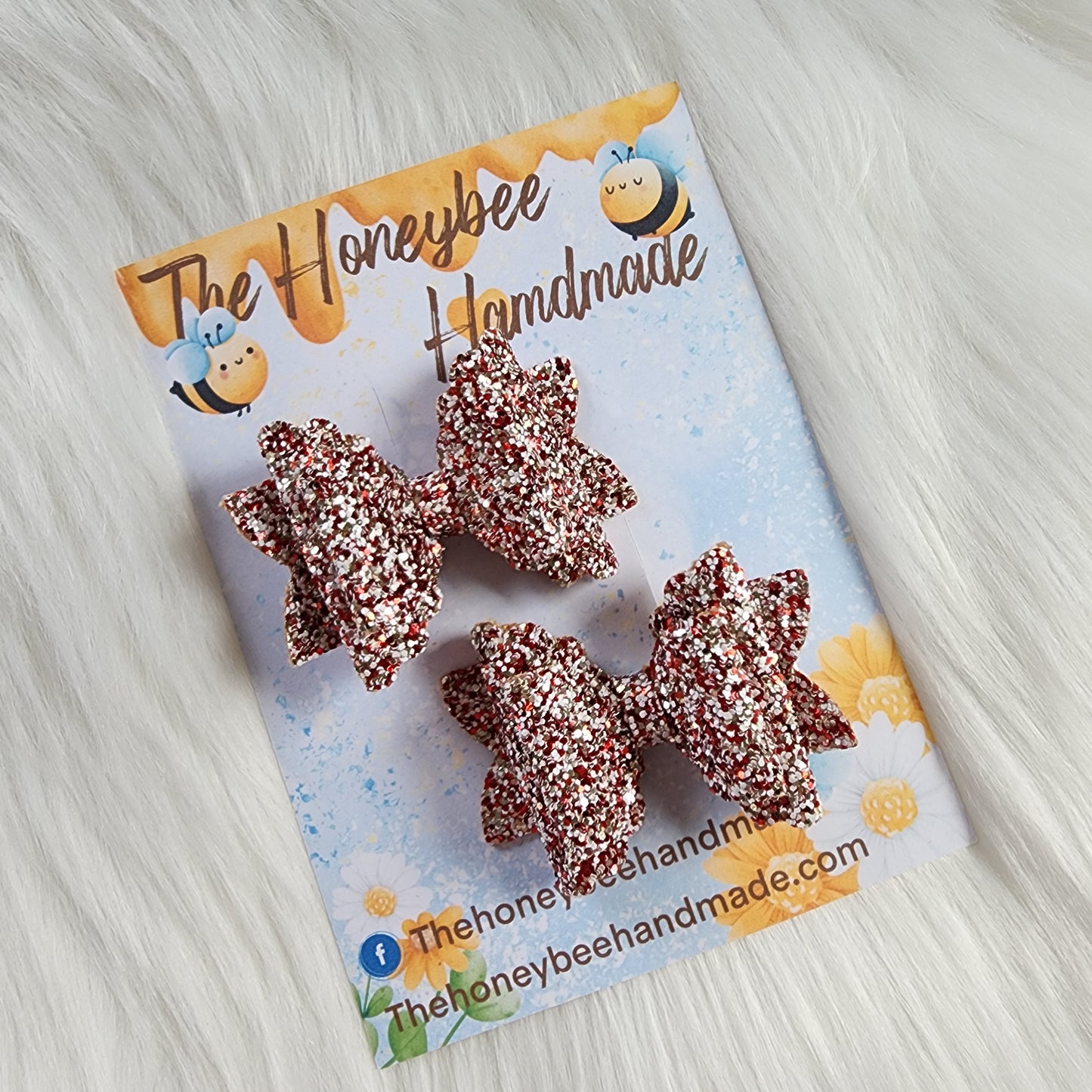 2.5in Red and White Glitter Piggy Set