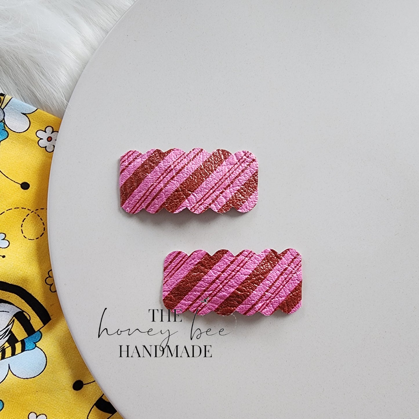 Cherry Candy Cane Snap Clip Set