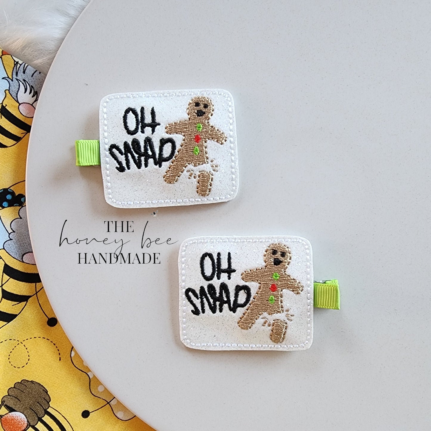 Oh Snap Gingerbread Feltie Hair Clip