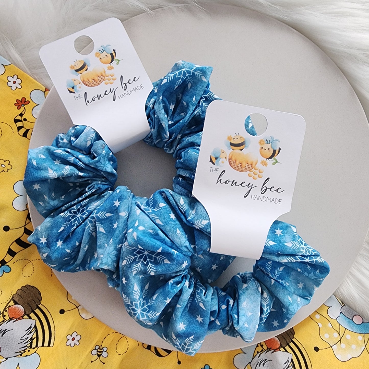 Blue Snowflake Scrunchie