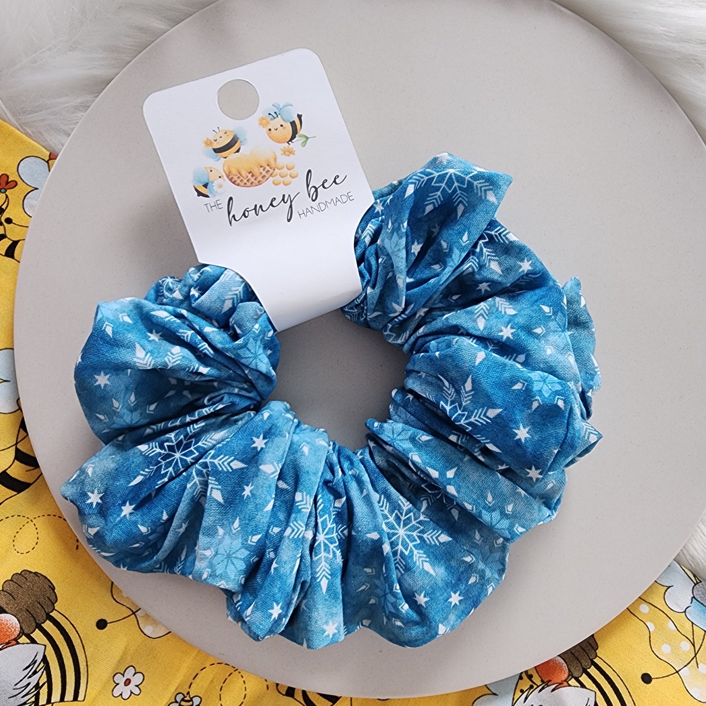 Blue Snowflake Scrunchie