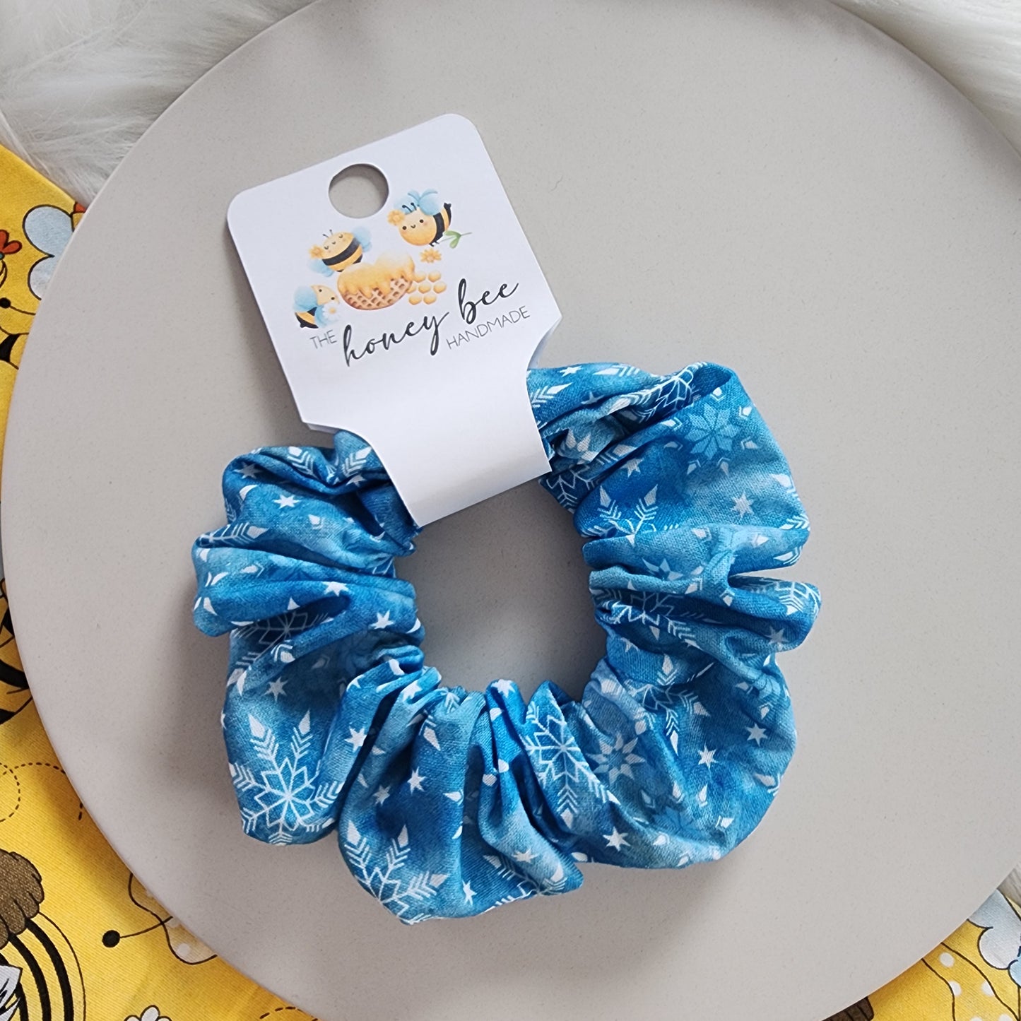 Blue Snowflake Scrunchie