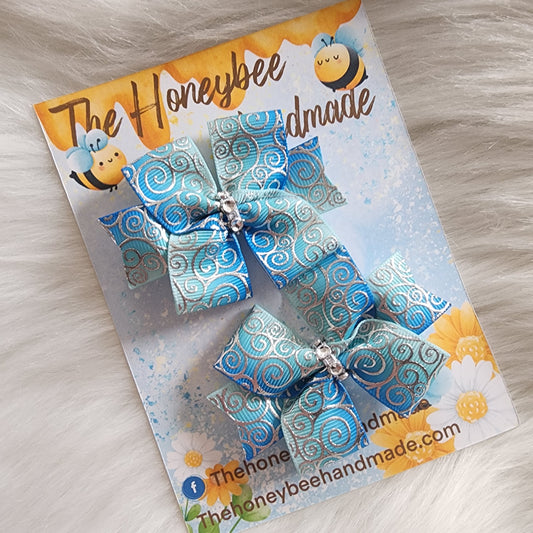 Blue Ombre Swirls Sweet 'n' Simple Piggy Set