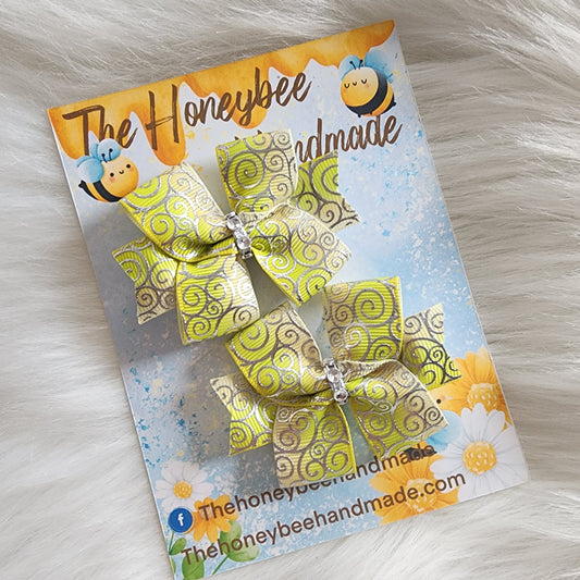 Yellow Ombre Swirls Sweet 'n' Simple Piggy Set