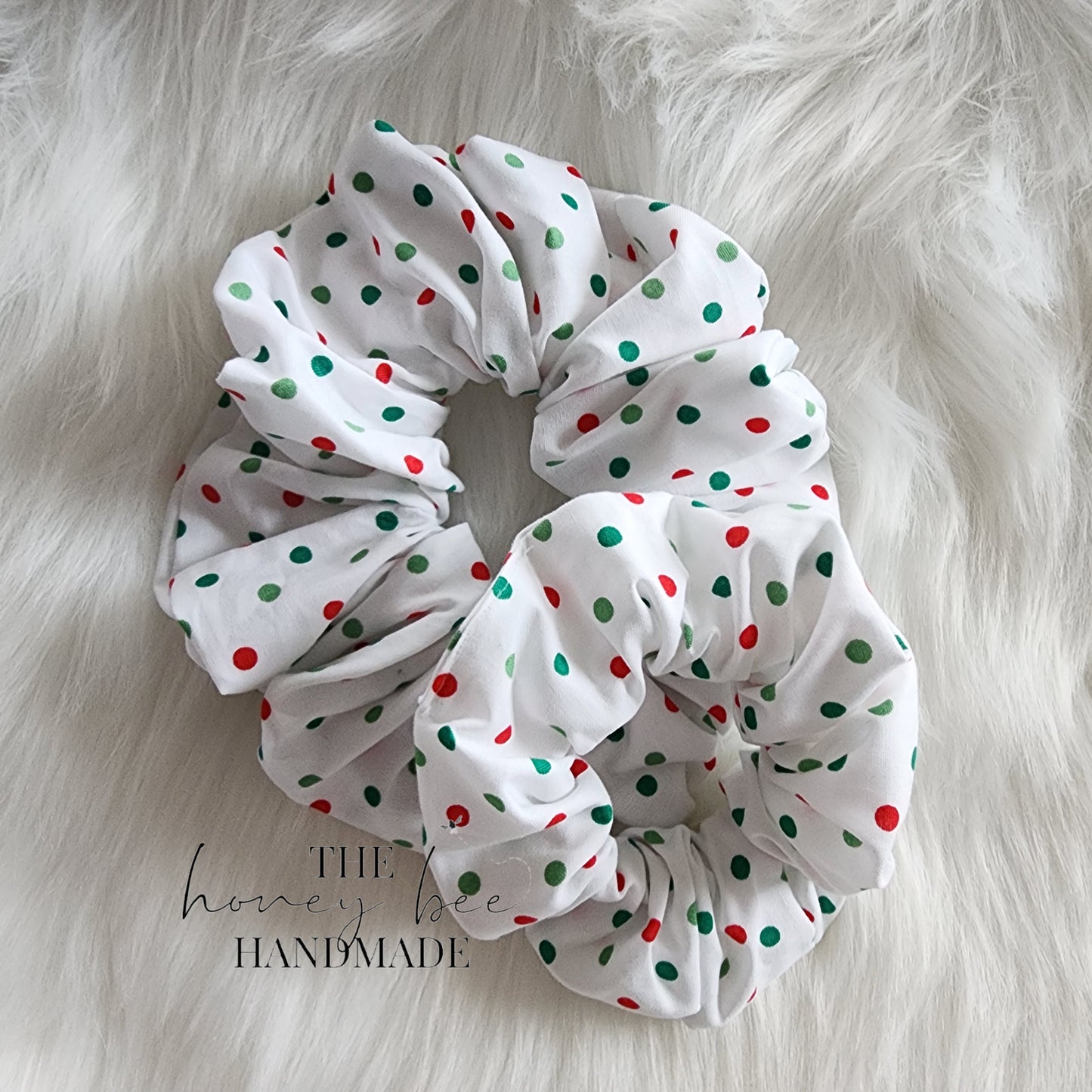 Christmas Polka Dot Scrunchie