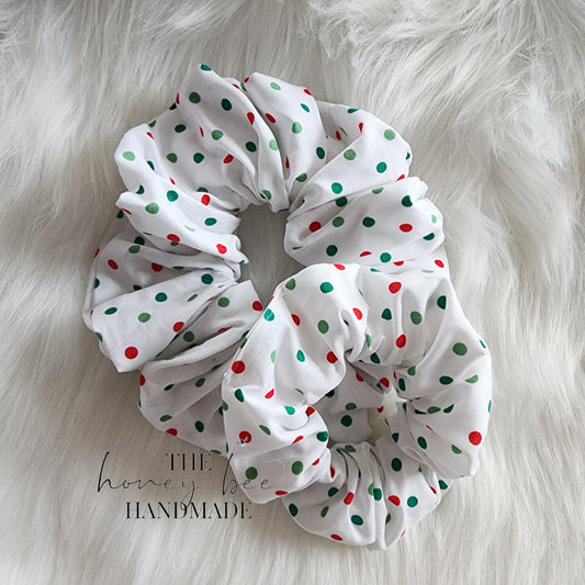 Christmas Polka Dot Scrunchie