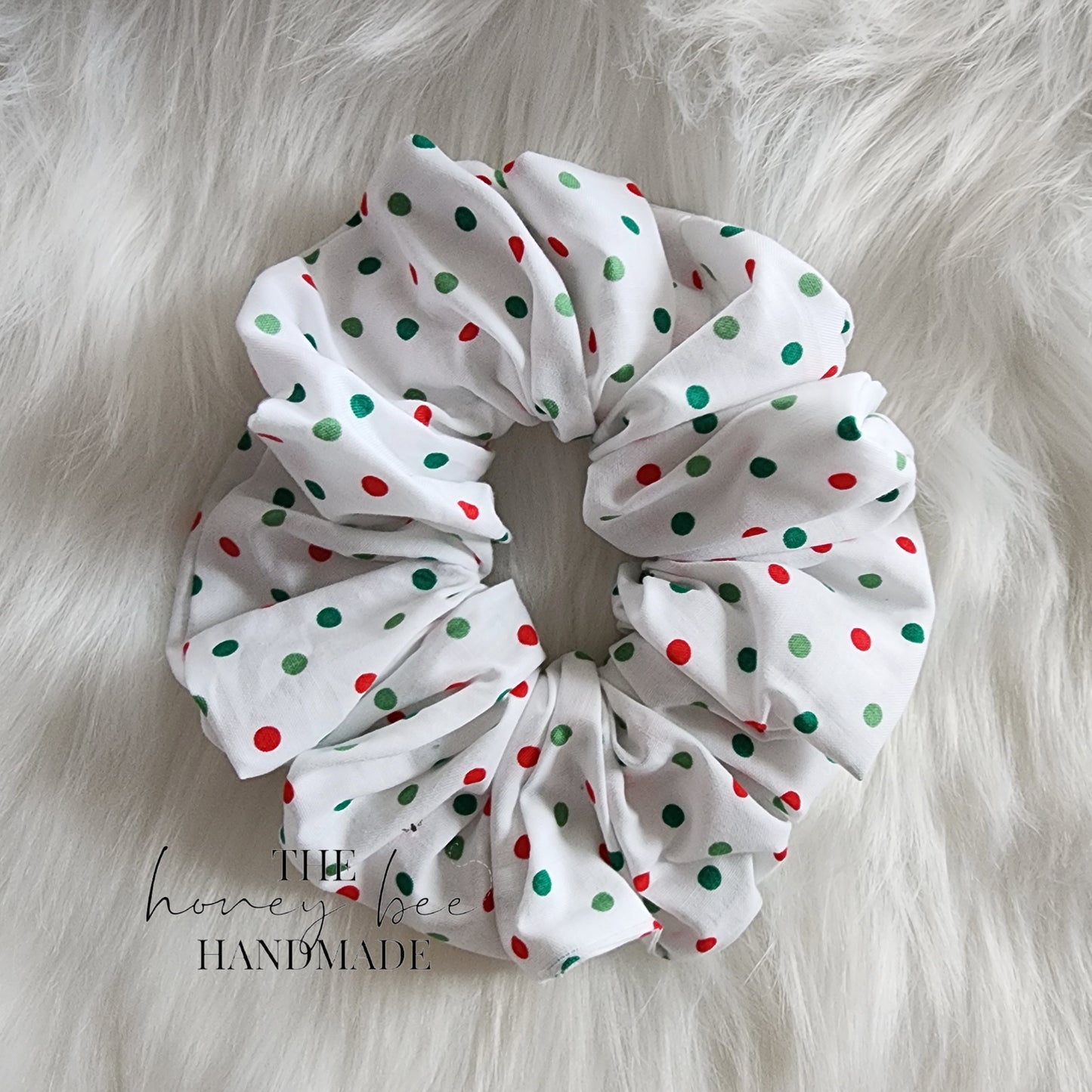 Christmas Polka Dot Scrunchie