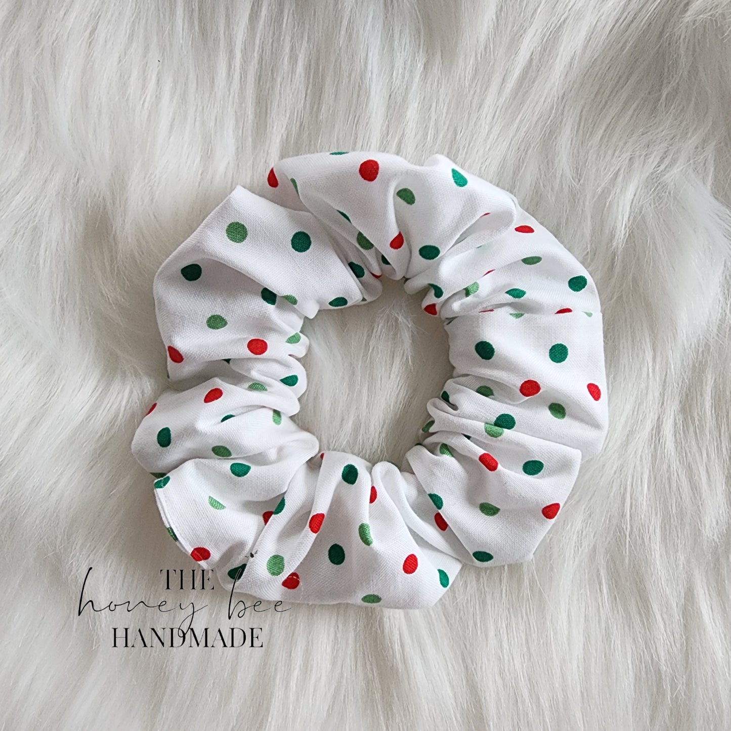 Christmas Polka Dot Scrunchie