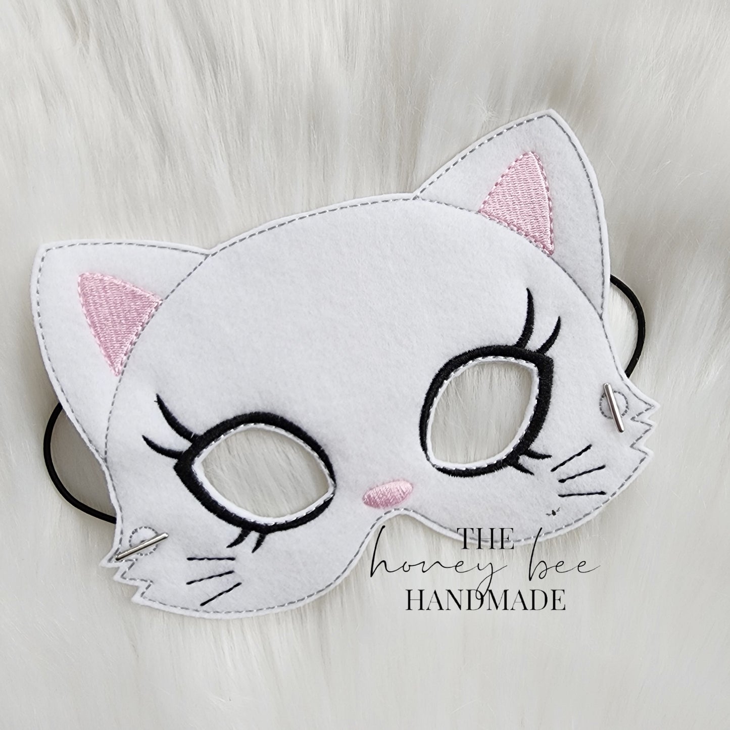 White Kitty Dress Up Mask