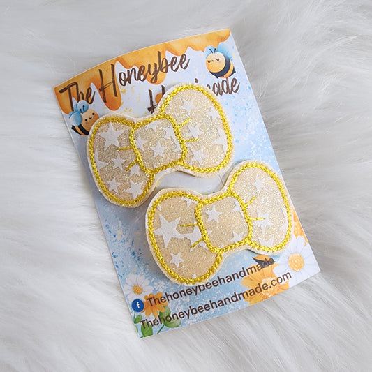 Yellow Glow In The Dark Stars Snap Clip Set