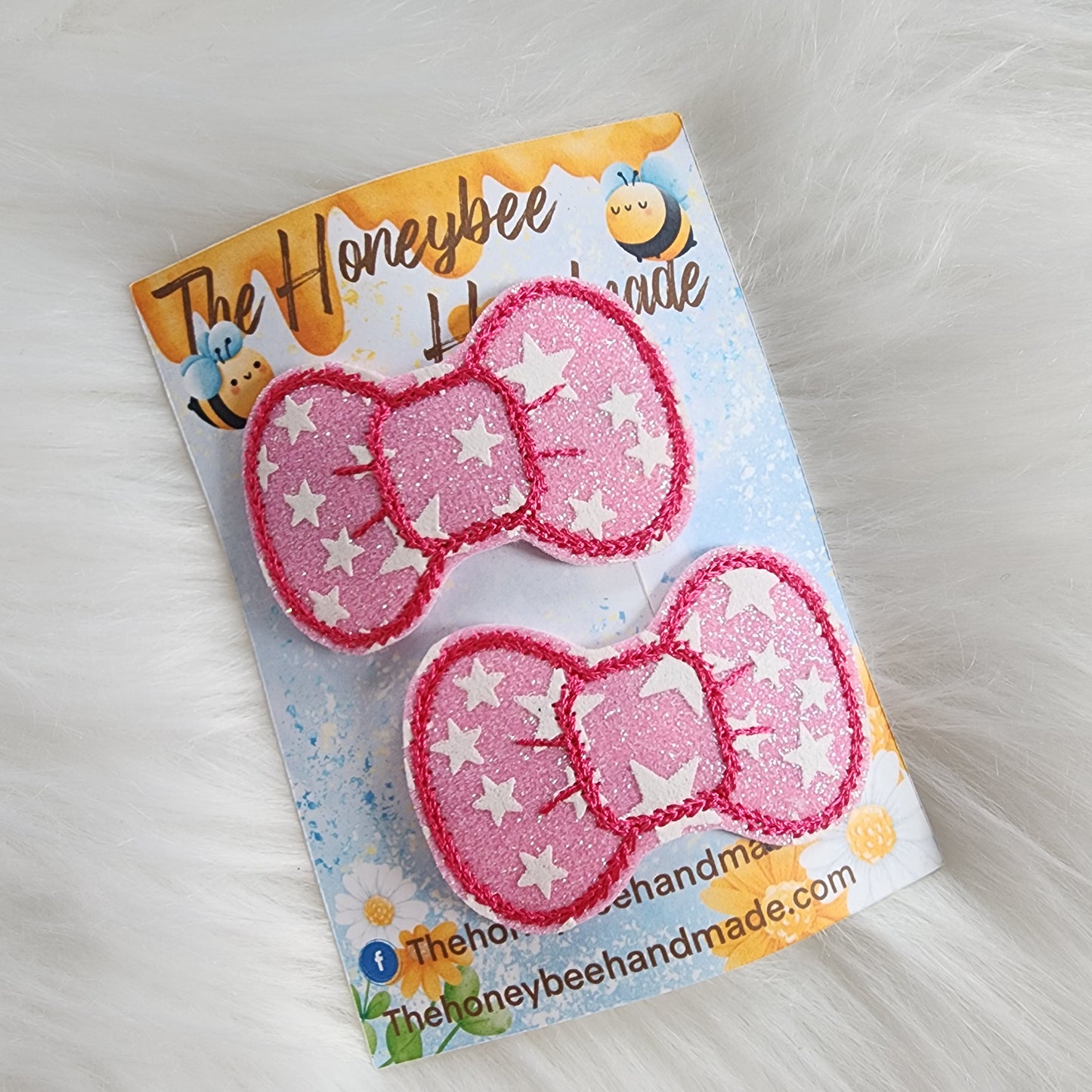 Pink Glow In The Dark Stars Snap Clip Set