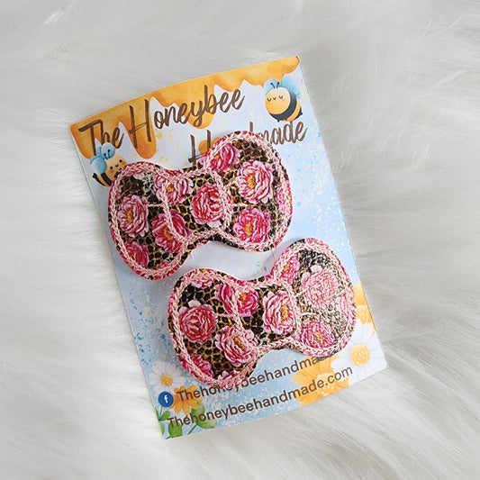 Cheetah Roses Snap Clip Set