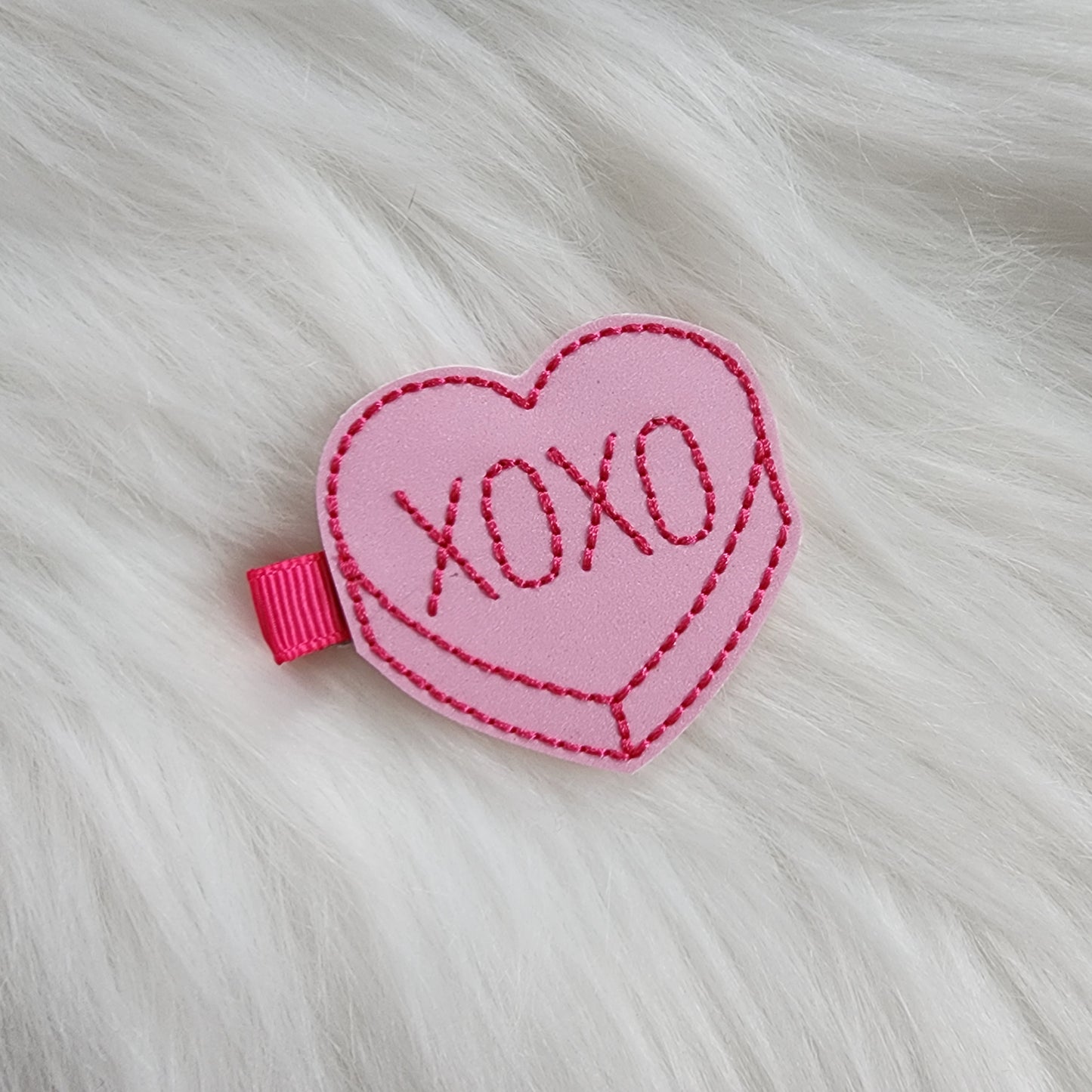 Conversation Heart Feltie Hair Clip
