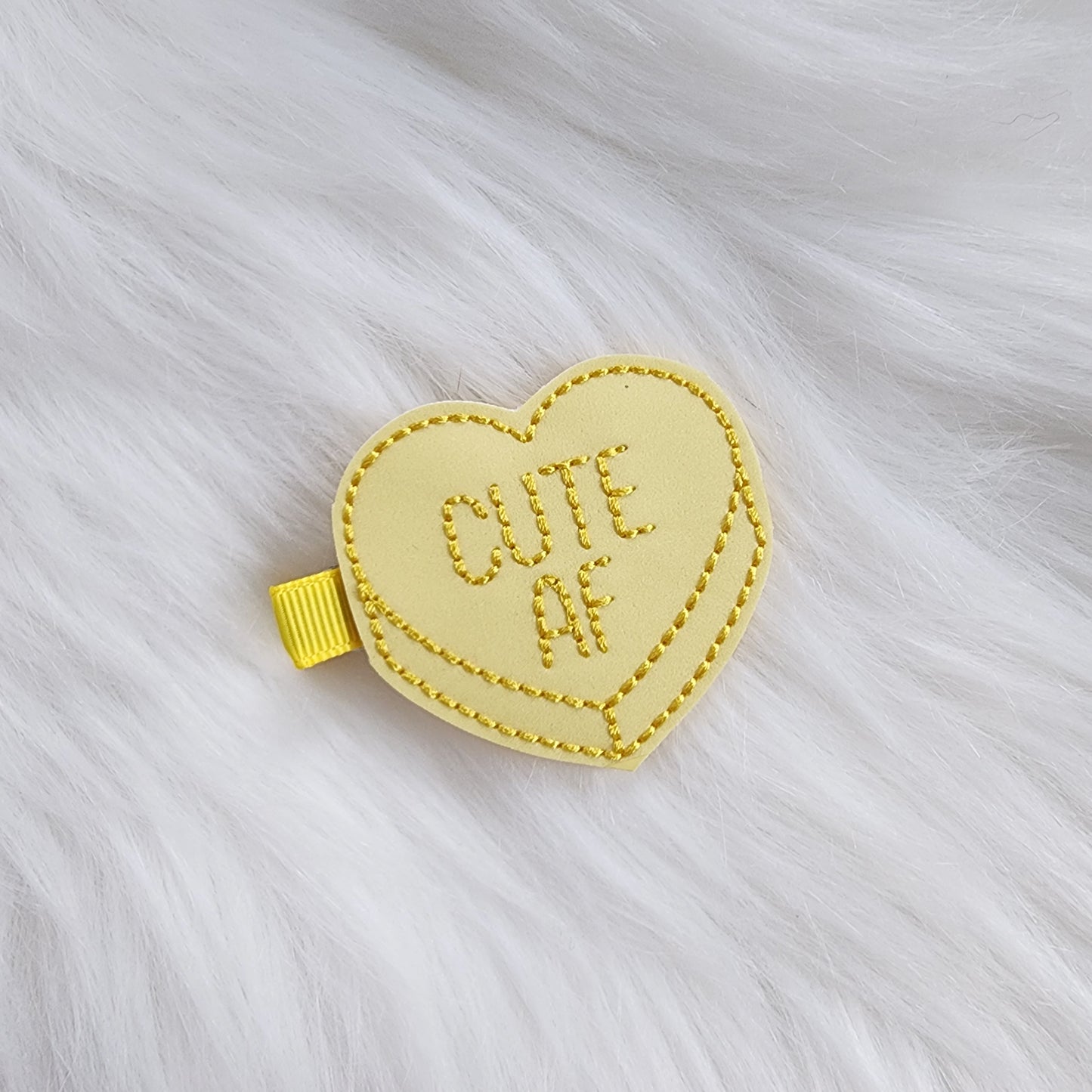 Conversation Heart Feltie Hair Clip