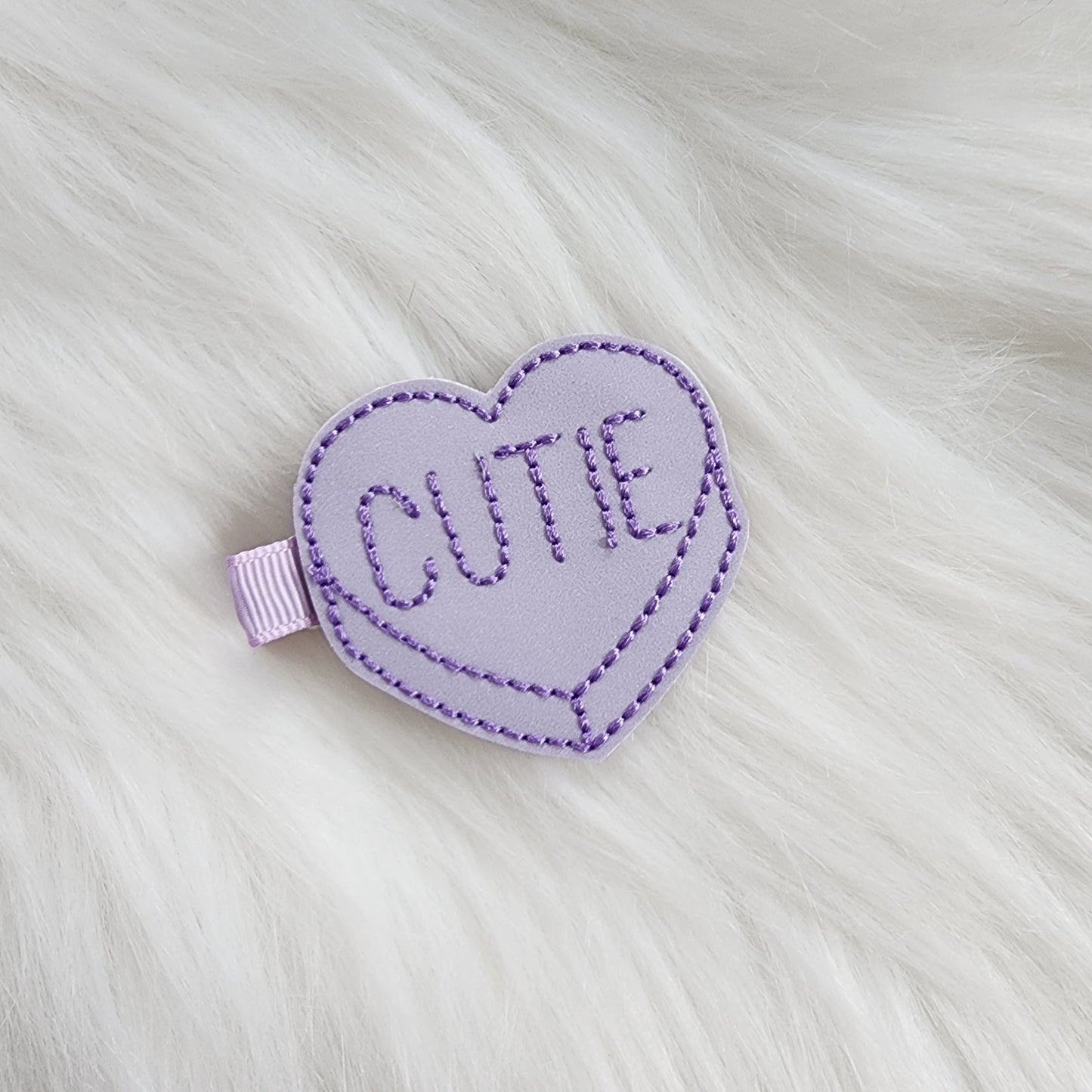 Conversation Heart Feltie Hair Clip