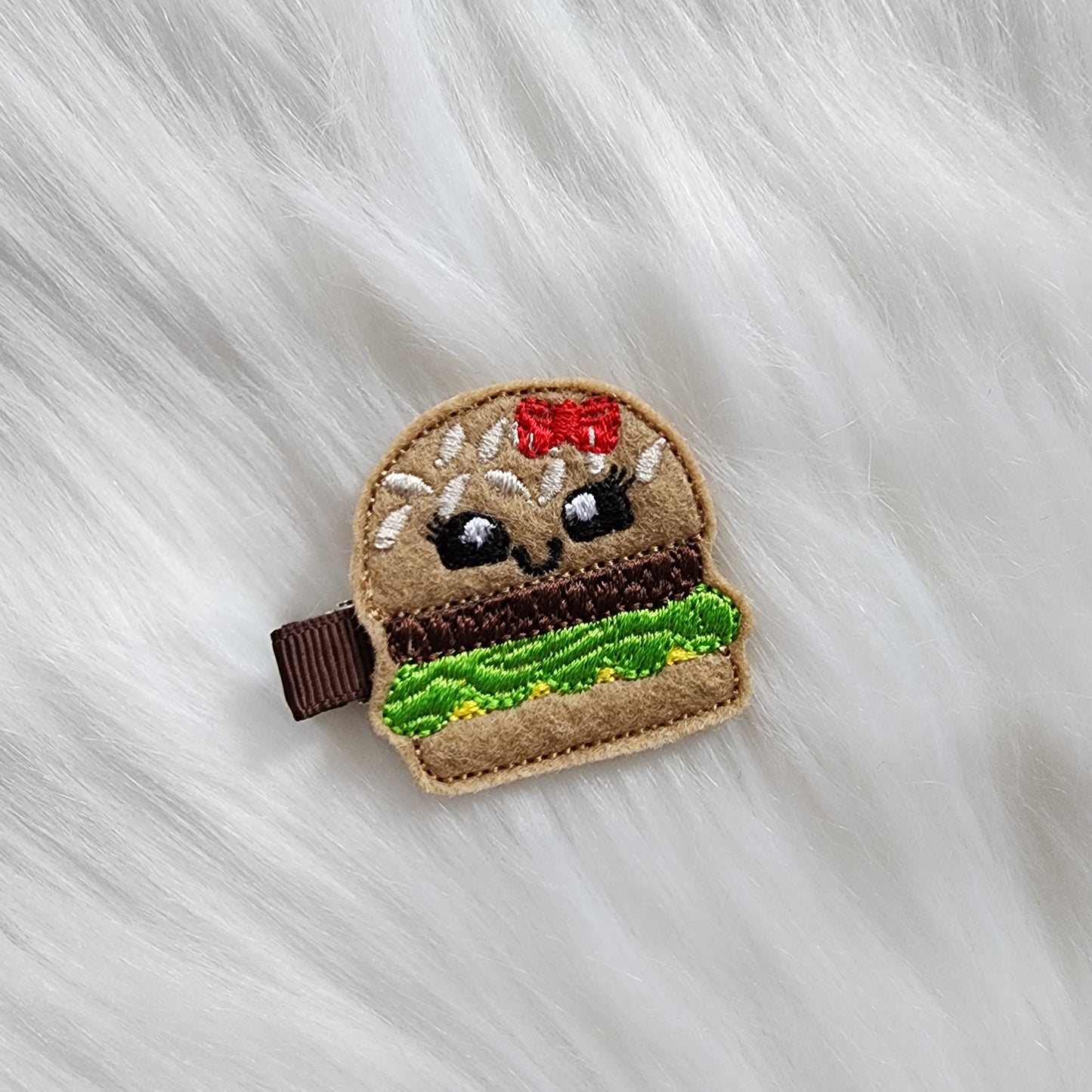 Burger and Fries Feltie Hair Clip