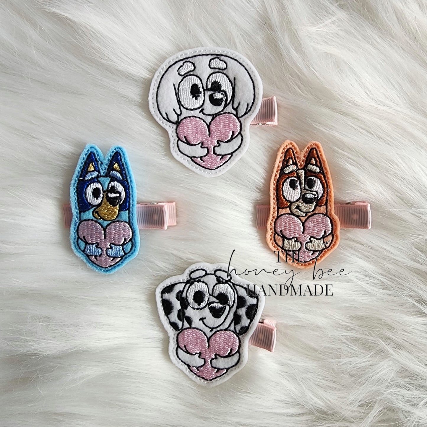 Heart Hug Pups Feltie Hair Clip