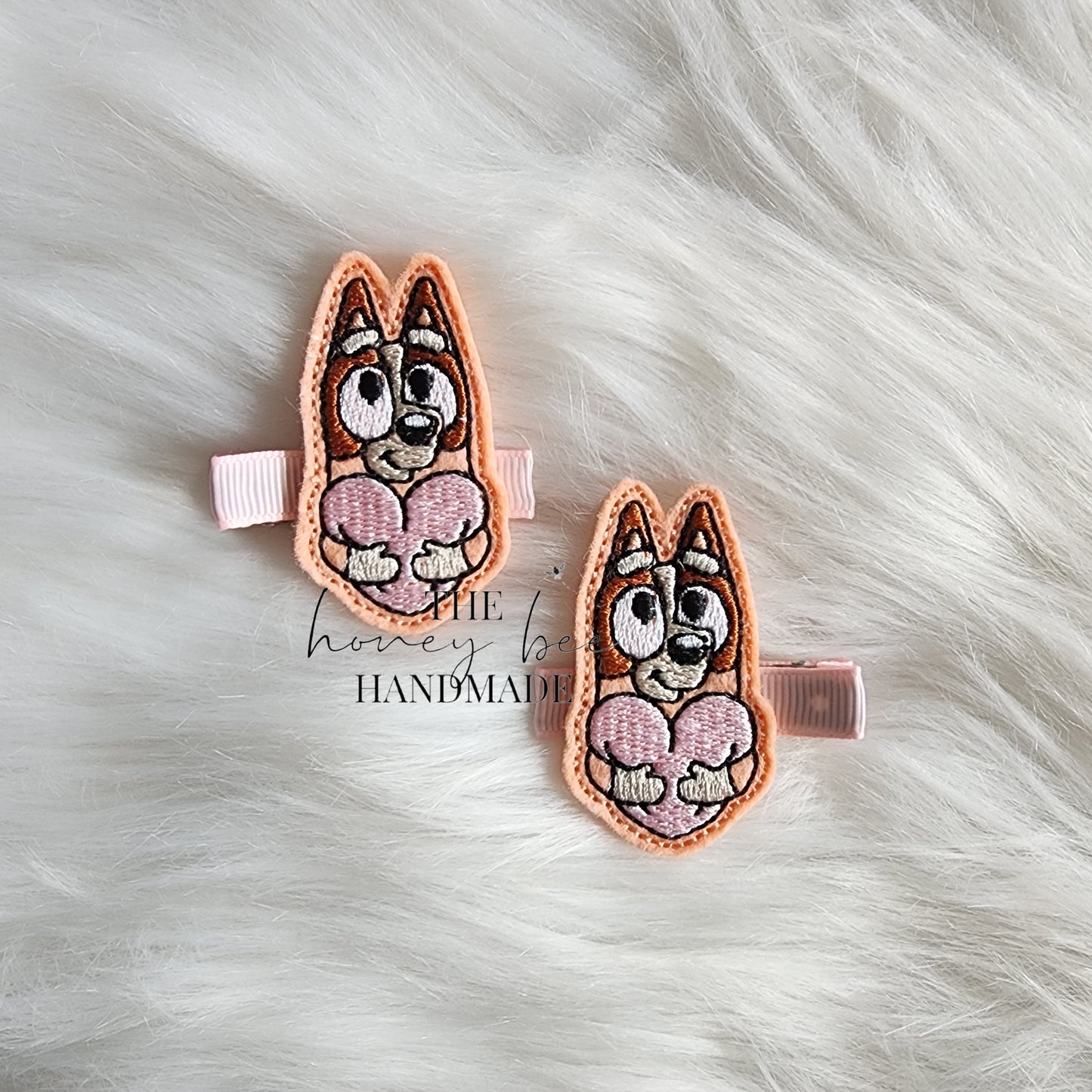 Heart Hug Pups Feltie Hair Clip