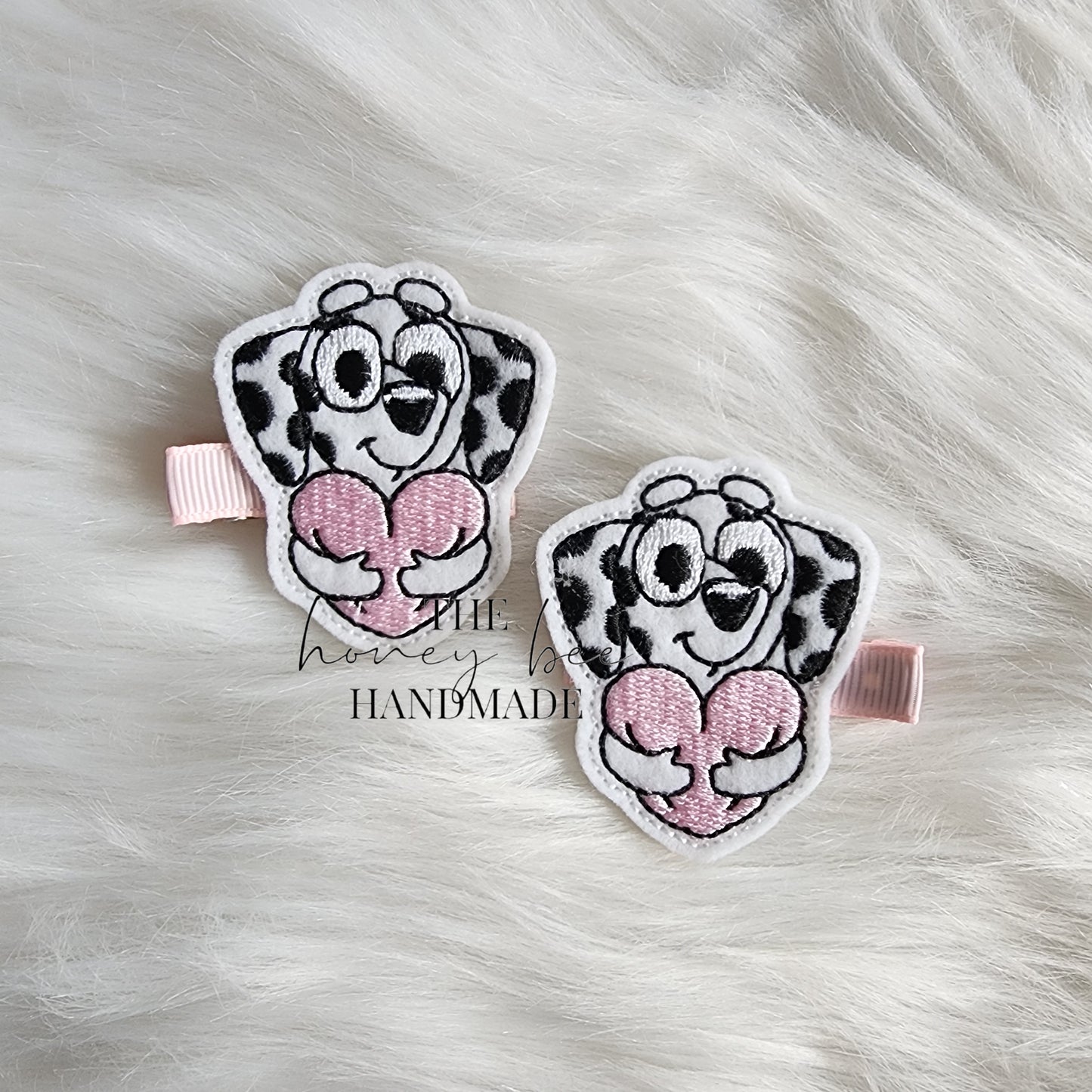 Heart Hug Pups Feltie Hair Clip