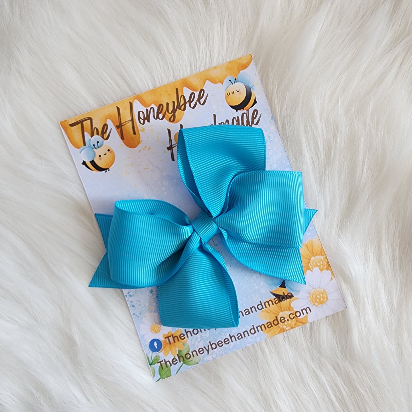 4in Turquoise Pinwheel Hair Bow