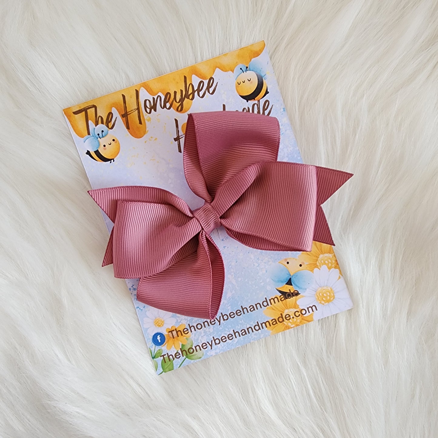4in Rosy Mauve Pinwheel Hair Bow